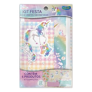 Kit Festa - Unicórnio - 62 Itens - 1 unidade - FestColor - Rizzo