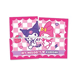 Painel Decorativo 4 Lâminas - My Melody e Kuromi - 90x64cm - 1 unidade - FestColor - Rizzo