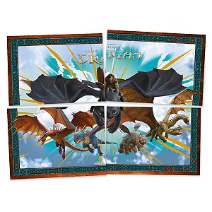 Painel Decorativo 4 Lâminas - Como Treinar O Seu Dragão - 90x64cm - 1 unidade - FestColor - Rizzo