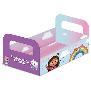 Cesta de Papel Cartão - A Casa Mágica da Gabby - 18x12,5x5cm - 3 unidades - FestColor - Rizzo