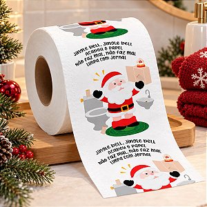 Papel Higiênico de Natal - Papai Neol no Banheiro - 20m - 1 unidade - Rizzo