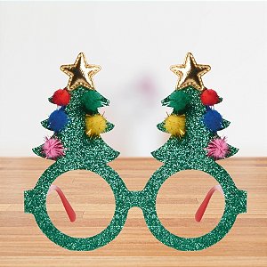 Óculos Decorativo de Natal - Árvore Decorada - 12x14x14,5cm - 1 unidade - Cromus - Rizzo