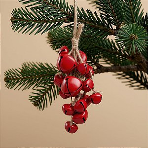 Enfeite Para Pendurar de Natal - Guizo Vermelho - 13,5x10x4cm - 1 unidade - Cromus - Rizzo