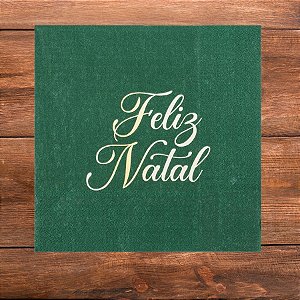 Guardanapo De Papel Natalino - Feliz Natal Verde - 32,5x32,5cm - 20 unidades - Cromus - Rizzo