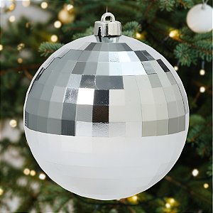 Bola de Natal - Disco Prata - 20cm - 1 unidade - Cromus - Rizzo
