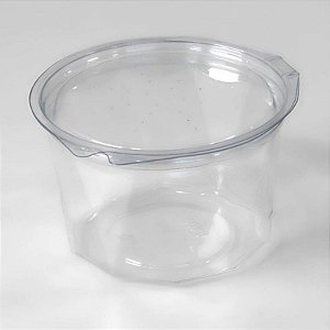 Pote Redondo PET com Tampa Articulada - Descartável Transparente - Ref.B 771 D - 450ml - 10 unidades - BWB - Rizzo
