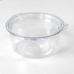 Pote Redondo PET com Tampa Articulada - Descartável Transparente - Ref.B 750 D - 350ml - 10 unidades - BWB - Rizzo