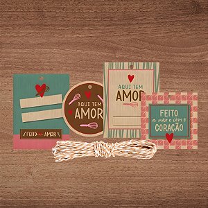 Kit Fechamento Para Presentes - Feito Com Amor Sweet - 1 unidade - Cromus - Rizzo