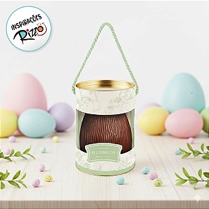 Lata Rigida com Visor e Alça para Ovos de 500g - Clássico Francês Verde - 13x22cm - 1 unidade - Cromus - Rizzo