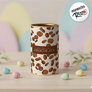 Lata Rigida para Ovos de 250g - A Vida é Melhor com Chocolate - 9x16,5cm - 1 unidade - Cromus - Rizzo