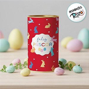 Lata Rigida para Ovos de 350g - Feeling Composê Vermelho - 10x18cm - 1 unidade - Cromus - Rizzo