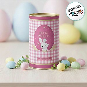 Lata Rigida para Ovos de 350g - Contos De Páscoa - Rosa - 10x18cm - 1 unidade - Cromus - Rizzo