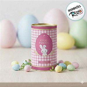Lata Rigida para Ovos de 250g - Contos De Páscoa - Rosa - 9x16cm - 1 unidade - Cromus - Rizzo