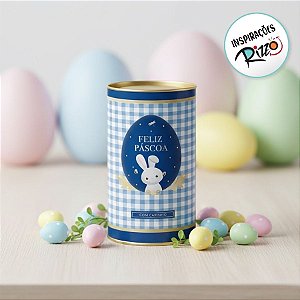 Lata Rigida para Ovos de 350g - Contos De Páscoa - Azul - 10x18cm - 1 unidade - Cromus - Rizzo