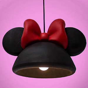 Luminária Pendente Orelhas Minnie Preto - 1 unidade - Disney Original - Usare