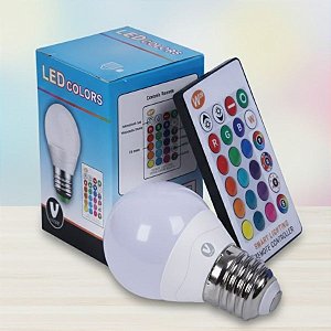 Lâmpada Led RGB Com Controle - 2,5w - 1 unidade - Rizzo