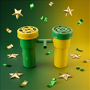 Buzina Dupla - Copa do Mundo Verde e Amarelo - 14x11x5cm - 1 unidade - Rizzo