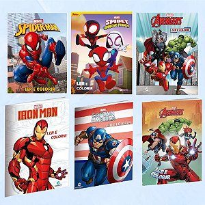 Kit 6 Livros Para Colorir - Vingadores - 20x27cm - 1 unidade - Disney Original - Rizzo
