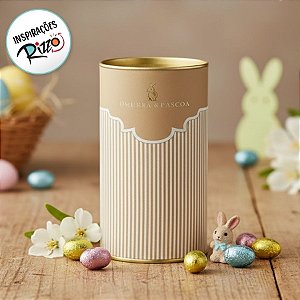 Lata Rigida para Ovos de 350g -  Amêndoa - 10x18cm - 1 unidade - Cromus - Rizzo