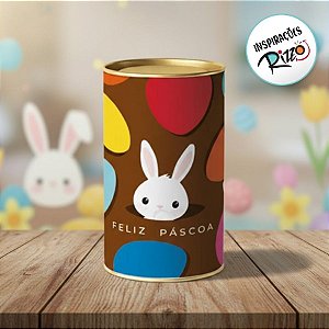 Lata Rigida para Ovos de 350g - Coelhinho Sai da Toca - Marrom - 10x18cm - 1 unidade - Cromus - Rizzo