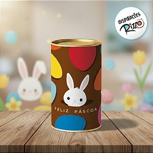 Lata Rigida para Ovos de 250g - Coelhinho Sai da Toca - Marrom - 9x16,5cm - 1 unidade - Cromus - Rizzo