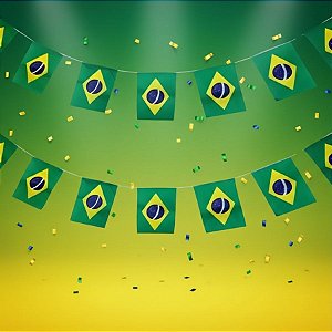 Varal Decorativo - Bandeira do Brasil - 4,5m - 1 unidade - Rizzo