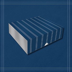Caixa Retangular Tampa e Fundo - Elegance Azul - 20x7x21cm - 5 unidades - Regina - Rizzo