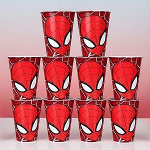 Kit 10 Copos para Lembrancinha - Homem Aranha Vermelho - 320ml - 1 unidade - Disney Original - Rizzo