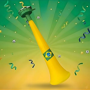 Corneta Brasil Copa do Mundo - Amarela - 28cm - 1 unidade - Rizzo
