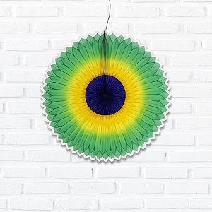 Girassol Decorativo de Papel Seda - Bandeira do Brasil - 42cm - 1 unidade - GiroToy - Rizzo