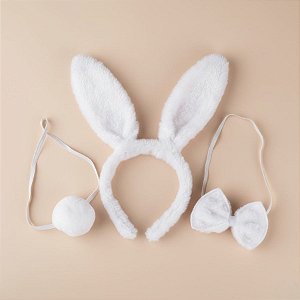 Kit Fantasia Coelhinho - Branco - 29x12cm - 1 unidade - Rizzo