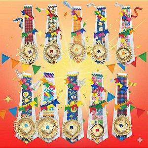 Gravata de Festa Junina - Branco Sortido - 28,5cm - 1 unidade - Rizzo