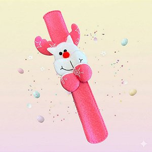 Pulseira de Natal - Bate Enrola Rena Rosa - 3x25cm - 1 unidade - Rizzo