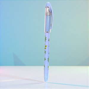Caneta Grip Floral - Esferográfica Azul - Azul Claro - 1 unidade - Rizzo