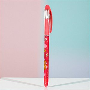 Caneta Grip Floral - Esferográfica Azul - Vermelho - 1 unidade - Rizzo