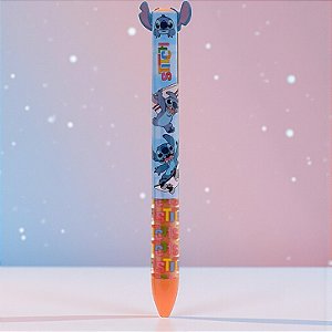 Caneta Stitch Esferográfica - Azul e Vermelha - 13cm - Disney Original - 1 unidade - Rizzo