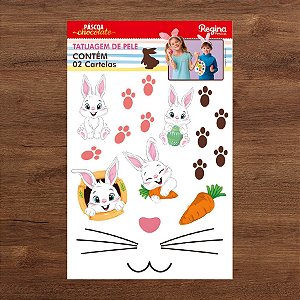 Tatuagem Temporária Para Pele - Páscoa - 2 Cartelas unidades - Regina - Rizzo