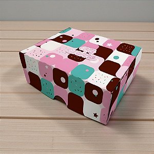 Caixa Para 6 Doces - Doçura Rosa - 4,5x12x9cm - 5 unidades - Regina - Rizzo