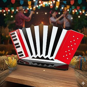 Display Decorativo Festa Junina - Sanfona - 26x14,5cm - 1 unidade - Rizzo