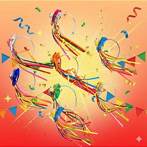 Tiara Festa Junina com Fitilhos Coloridos e Chapéu de Palha - Sortido - 12x31cm - 1 unidade - Rizzo