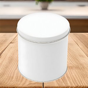 Lata de Metal Redonda - Branca - 10x10cm - 1 unidade - Rizzo
