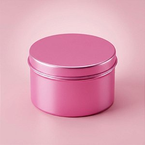 Lata de Metal Redonda - Rosa - 7,5x4,5cm - 1 unidade - Rizzo