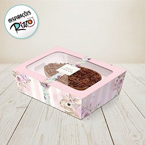 Caixa Practice para Meio Ovo de 250g - Coelha Serena - 6 unidades - Cromus - Rizzo