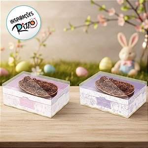 Caixa New Practice para Meio Ovo de 250g - Clássico Francês Lilás e Rosa - 6 unidades - Cromus - Rizzo
