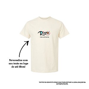 Camiseta Off White - 100% Algodão - Personalizado com Sua Frase/Logo de 10cm - 1 unidade - Rizzo