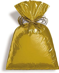 Saco para Presente Metalizado - Dourado - 50x70cm - 25 unidades - Cromus