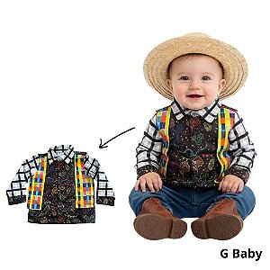 Fantasia Infantil de Festa Junina - Camisa Fitas - G - 1 unidade - Rizzo
