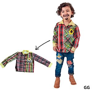 Fantasia Infantil de Festa Junina - Camisa Domdom - GG - 1 unidade - Rizzo