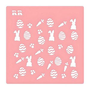 Stencil Páscoa - Ref. 4125 - 12x11cm - 1 unidade - RR Cortadores - Rizzo
