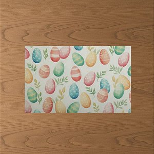 Jogo Americano Retangular de Páscoa - Ovinhos Coloridos - 30x48cm - 4 unidades - Cromus - Rizzo